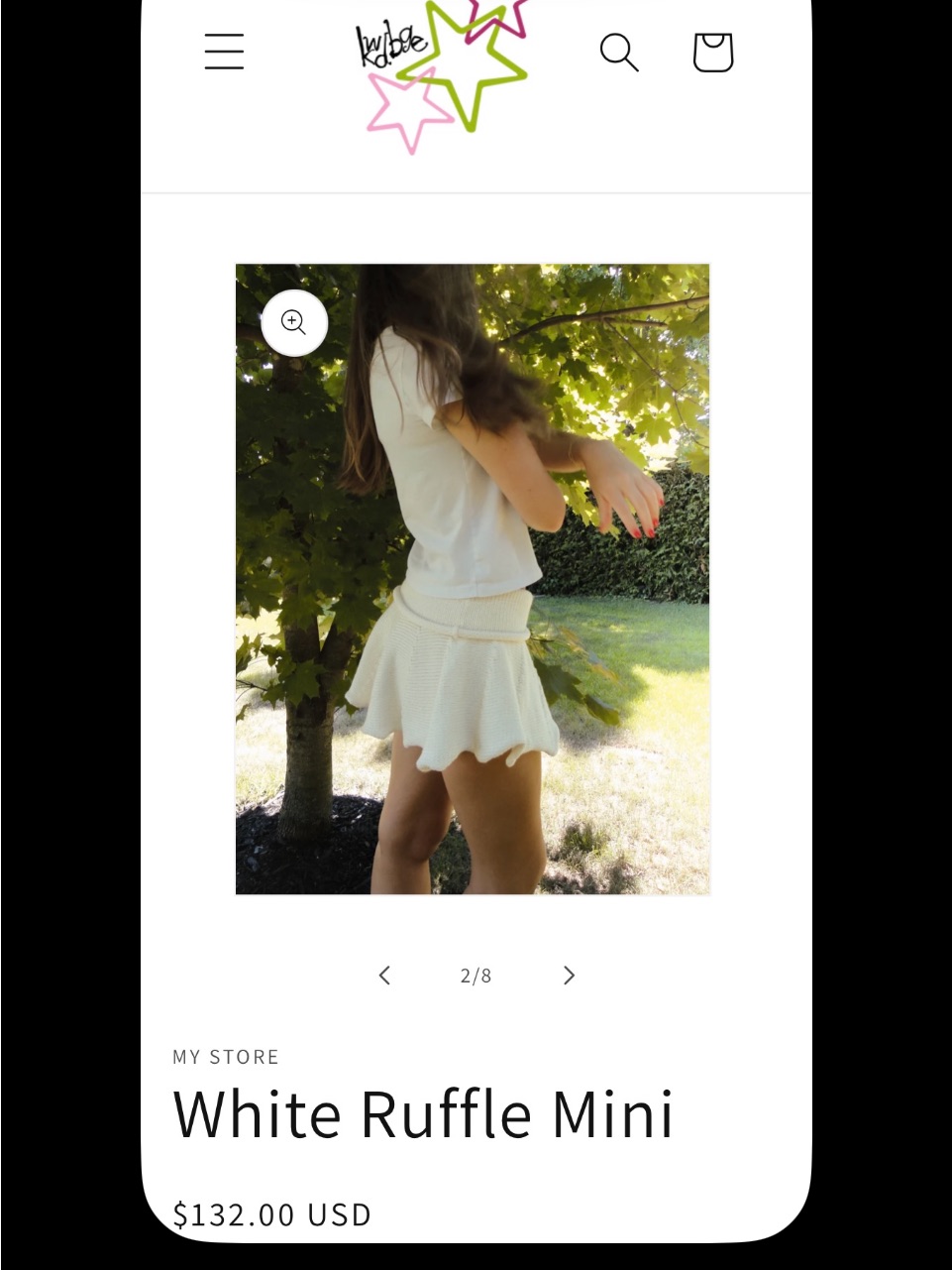 Kwdbge White Ruffle Mini Skirt